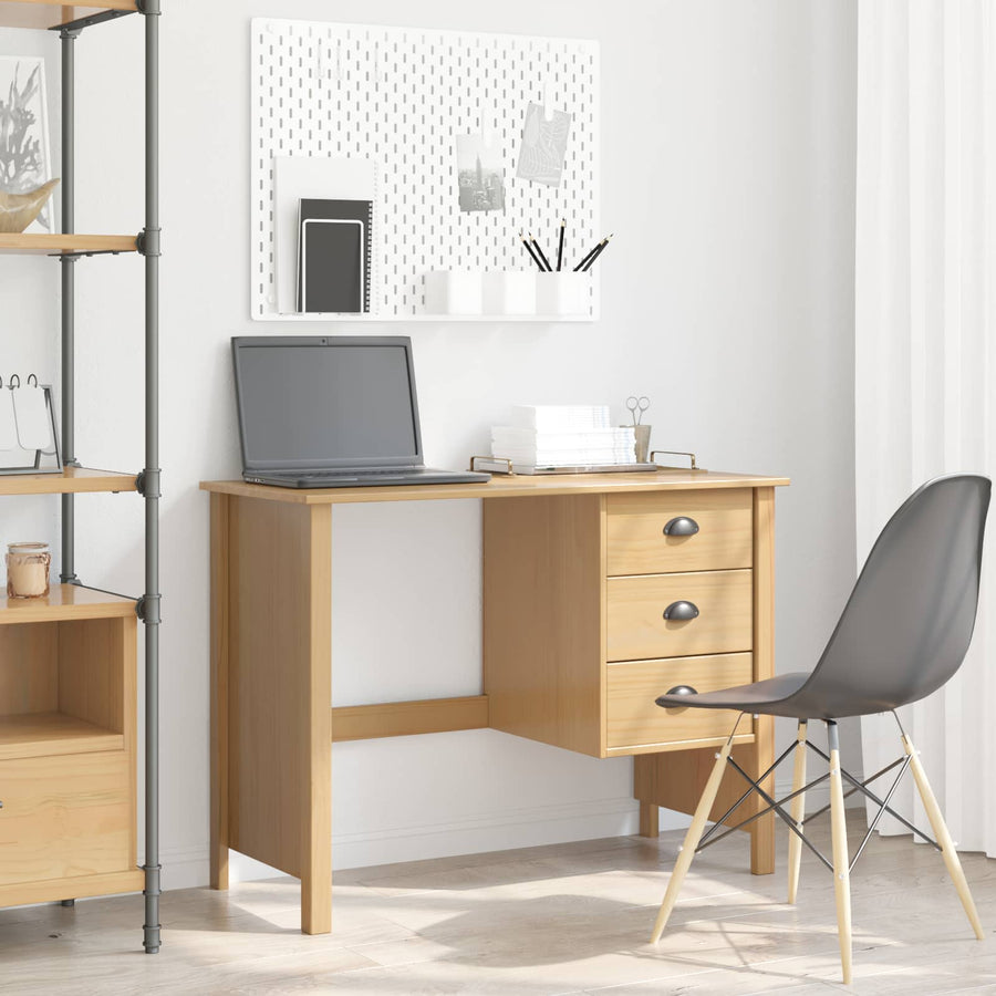 Bureau met lades Honingbruin 100 x 45 x 74 cm Massief Vurenhout