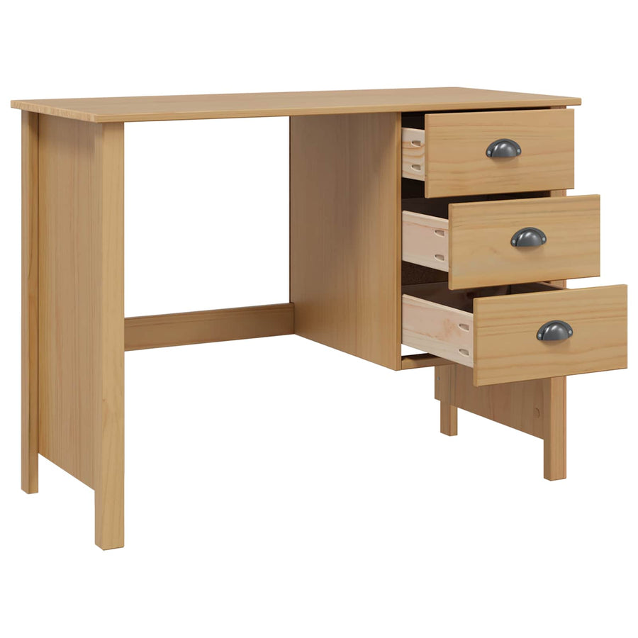 Bureau met lades Honingbruin 100 x 45 x 74 cm Massief Vurenhout