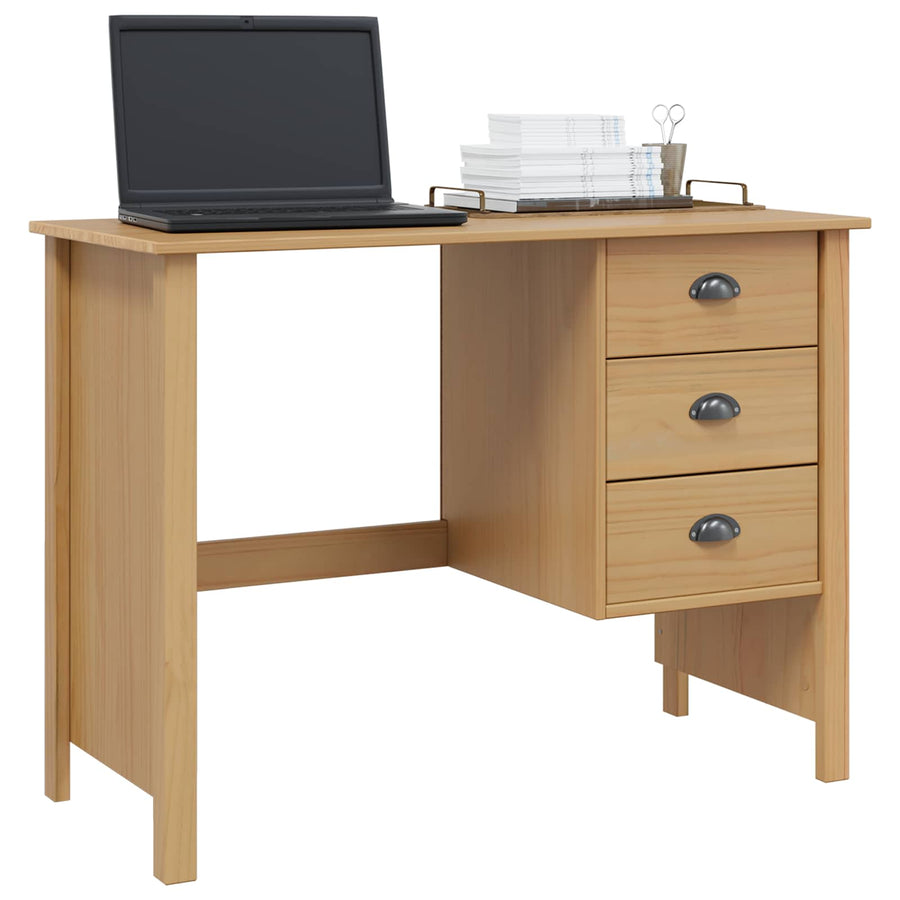 Bureau met lades Honingbruin 100 x 45 x 74 cm Massief Vurenhout