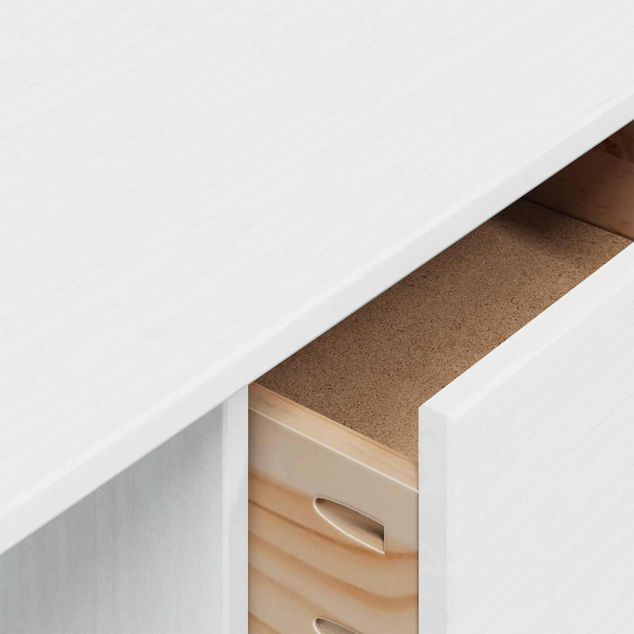 Bureau met lades Wit 100 x 45 x 74 cm Massief Vurenhout