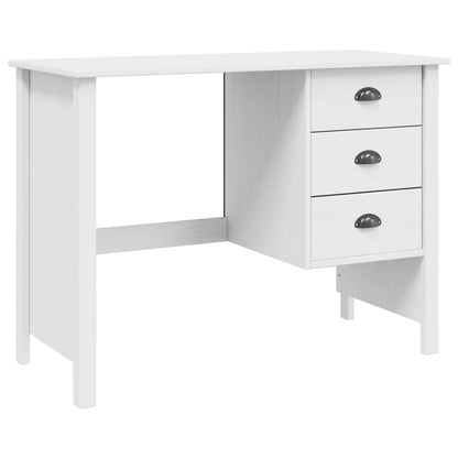 Bureau met lades Wit 100 x 45 x 74 cm Massief Vurenhout