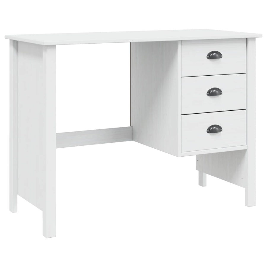 Bureau met lades Wit 100 x 45 x 74 cm Massief Vurenhout