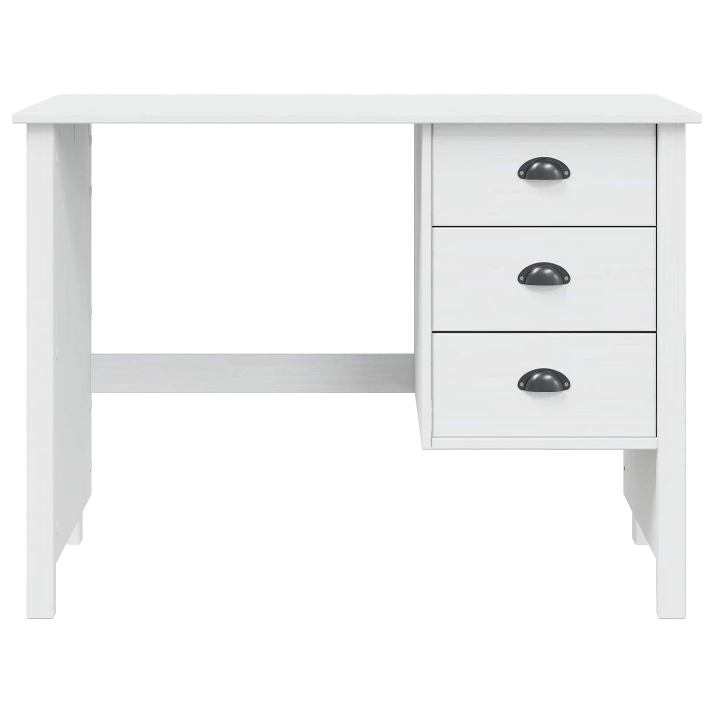 Bureau met lades Wit 100 x 45 x 74 cm Massief Vurenhout
