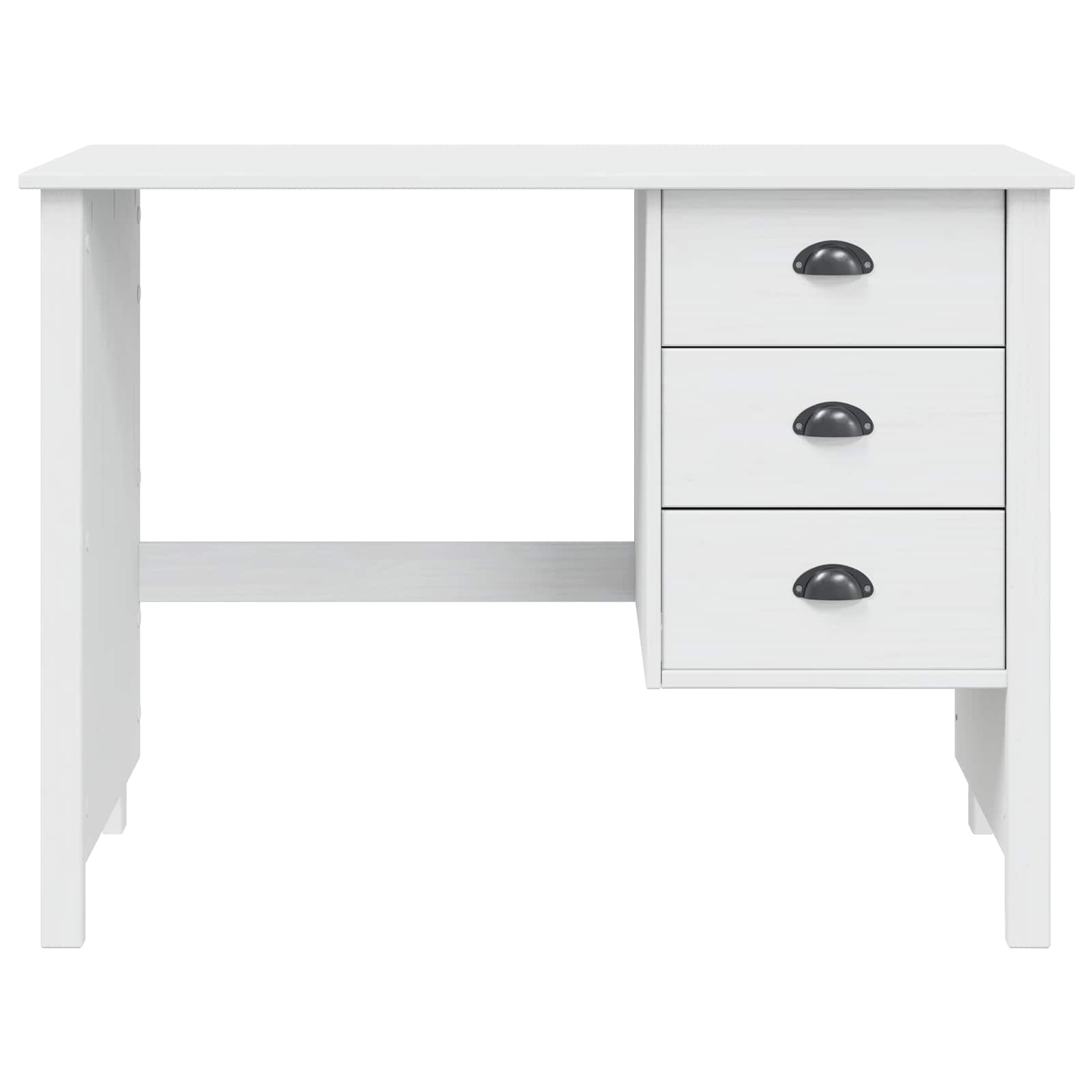 Bureau met lades Wit 100 x 45 x 74 cm Massief Vurenhout