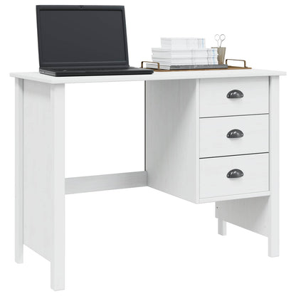 Bureau met lades Wit 100 x 45 x 74 cm Massief Vurenhout