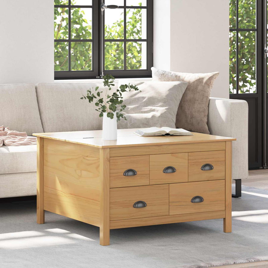 Salontafel Honingbruin 79.5 x 79.5 x 49 cm Massief Vurenhout