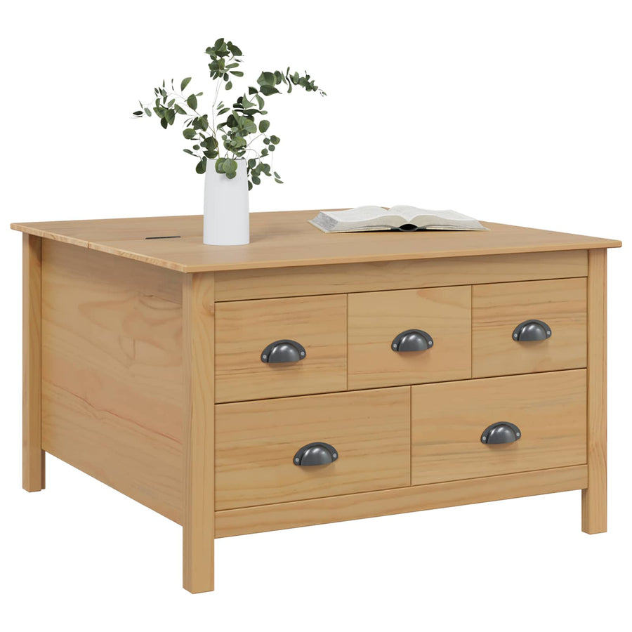Salontafel Honingbruin 79.5 x 79.5 x 49 cm Massief Vurenhout