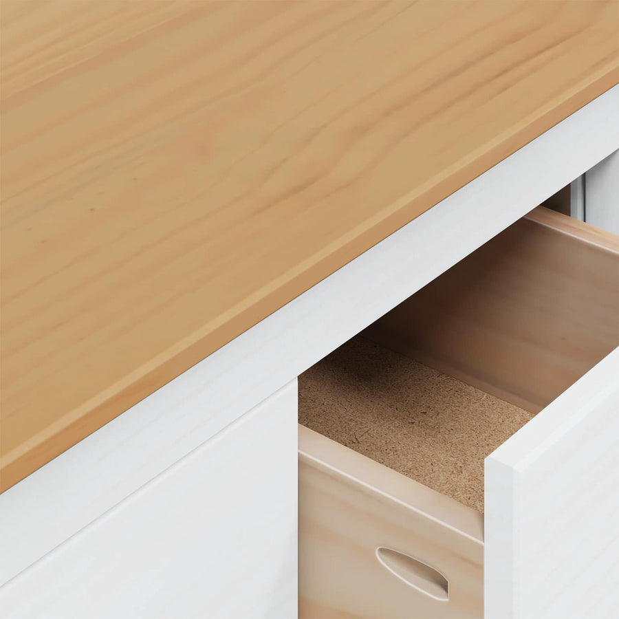 Salontafel met lade Wit en honingbruin 79.5 x 79.5 x 49 cm