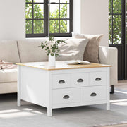 Salontafel 79.5x79.5x49 cm massief grenenhout wit honingbruin