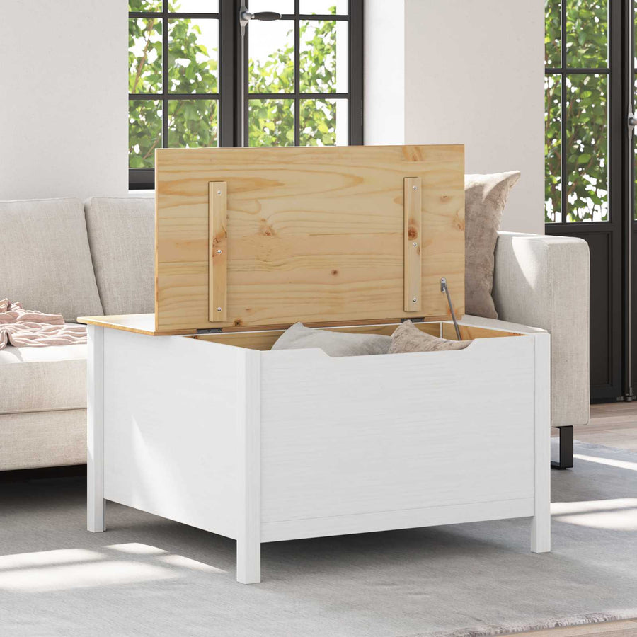 Salontafel met lade Wit en honingbruin 79.5 x 79.5 x 49 cm
