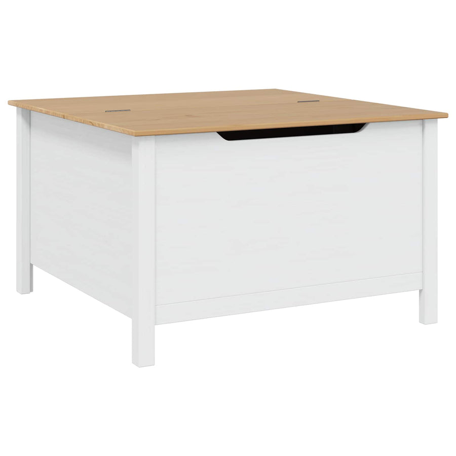 Salontafel met lade Wit en honingbruin 79.5 x 79.5 x 49 cm