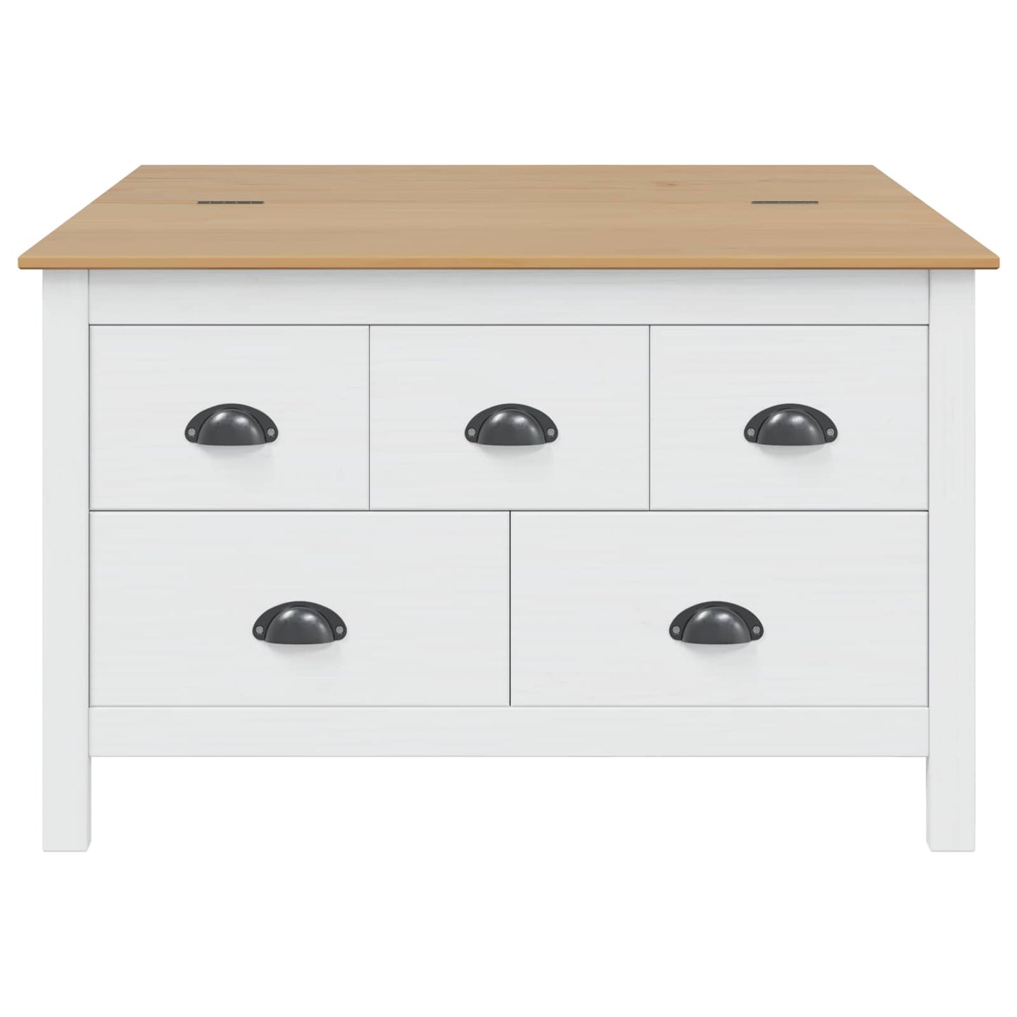 Salontafel met lade Wit en honingbruin 79.5 x 79.5 x 49 cm