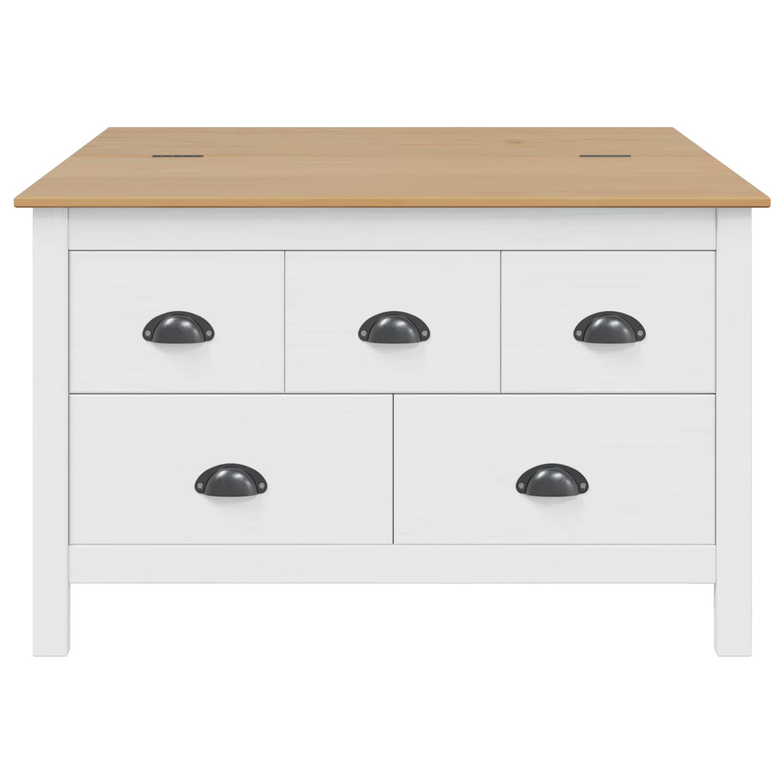 Salontafel met lade Wit en honingbruin 79.5 x 79.5 x 49 cm