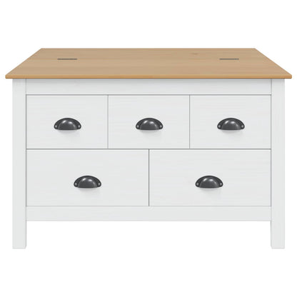 Salontafel met lade Wit en honingbruin 79.5 x 79.5 x 49 cm