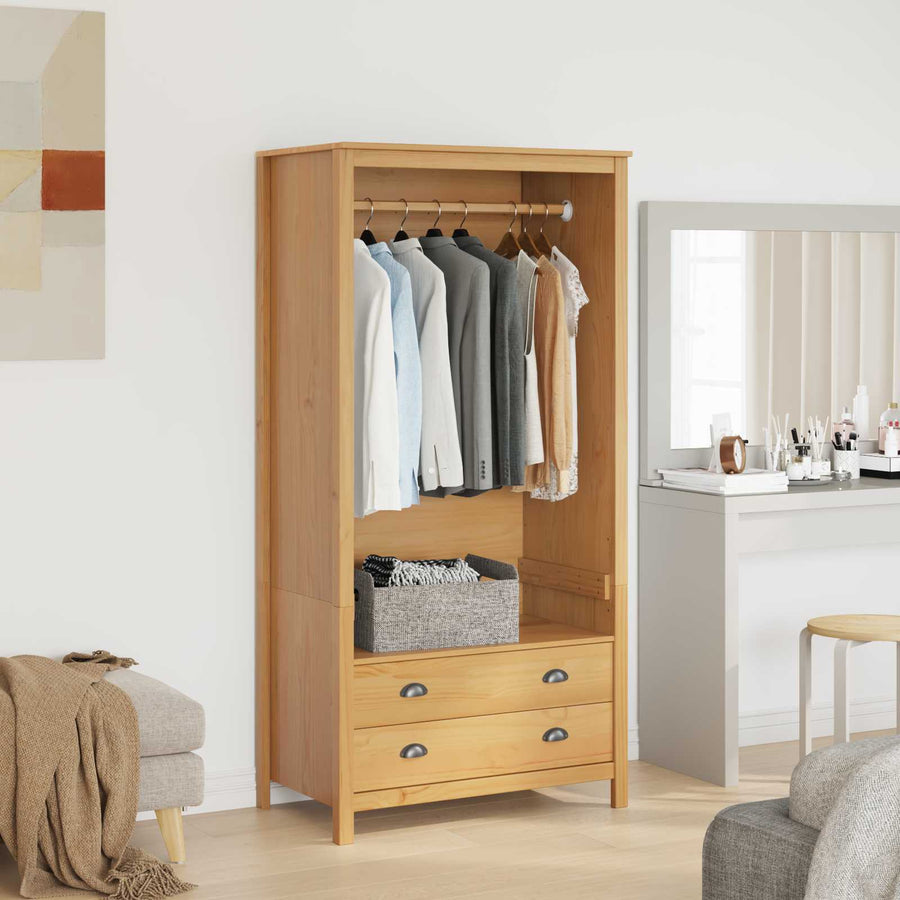 Kledingkast Honingbruin 84 x 50 x 170 cm Massief Vurenhout