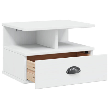 Nachtkastje met lade Wit 40 x 31 x 27 cm Massief Vurenhout