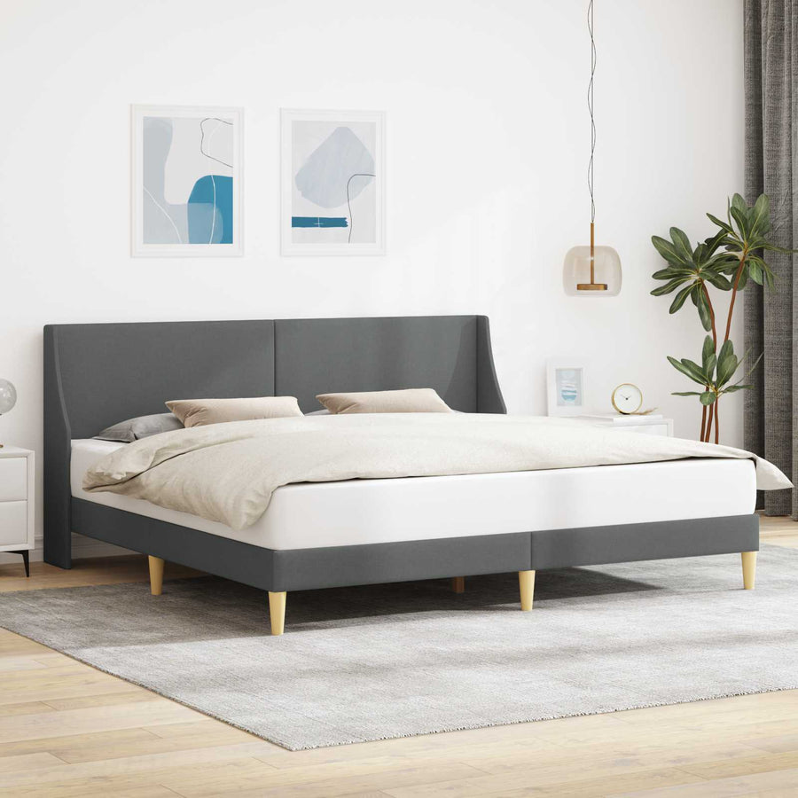 Bedframe met hoofdeinde Donkergrijs 180 x 200 cm Fluweel