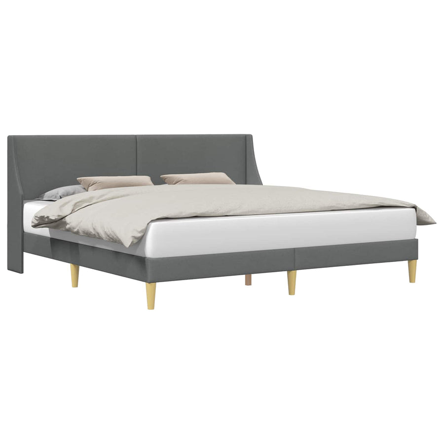 Bedframe met hoofdeinde Donkergrijs 180 x 200 cm Fluweel