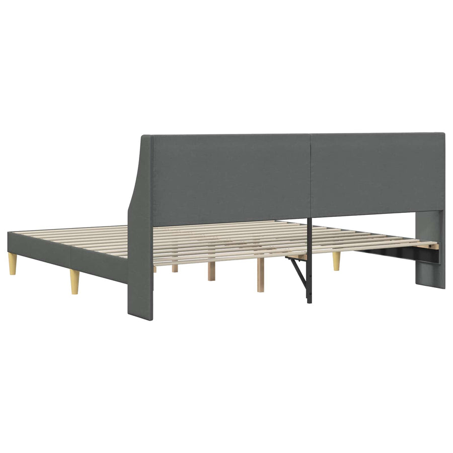 Bedframe met hoofdeinde Donkergrijs 180 x 200 cm Fluweel