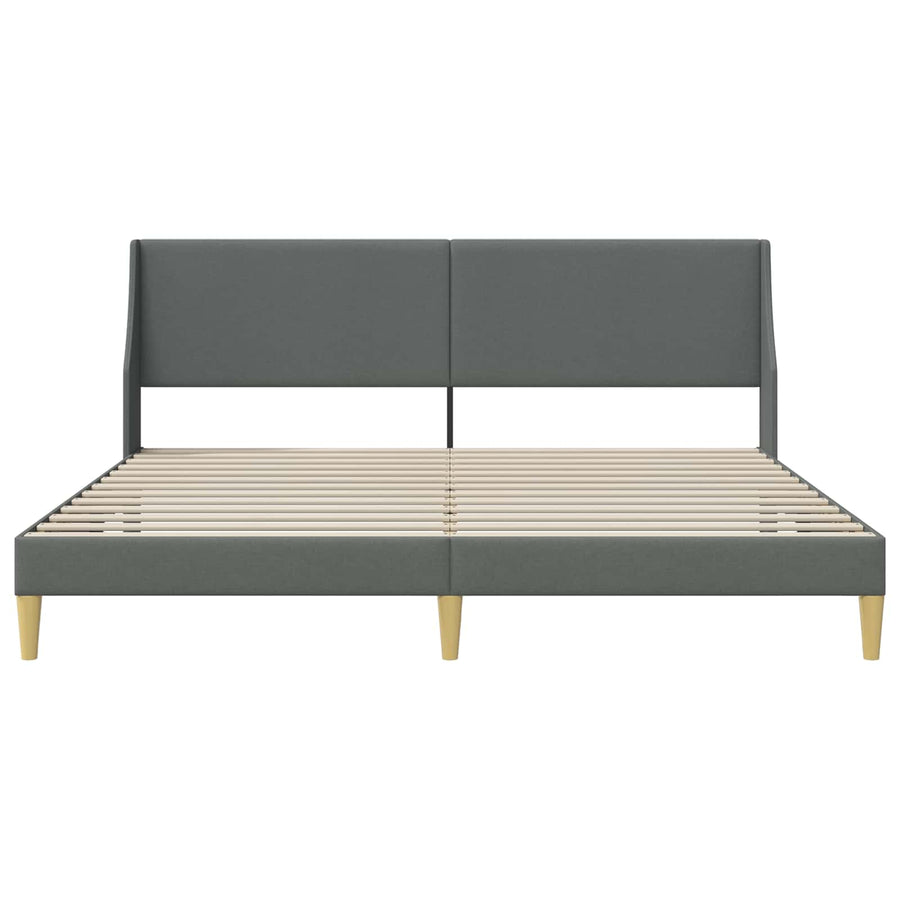 Bedframe met hoofdeinde Donkergrijs 180 x 200 cm Fluweel