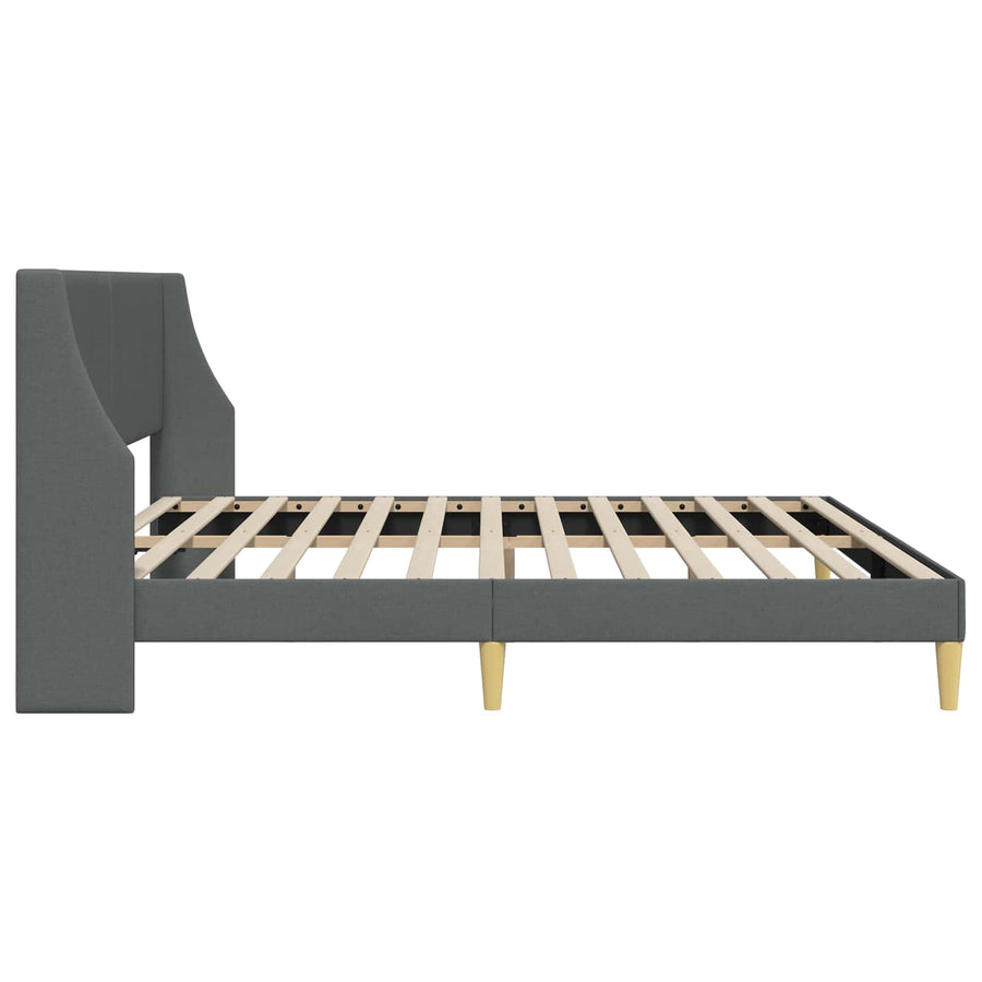Bedframe met hoofdeinde Donkergrijs 180 x 200 cm Fluweel