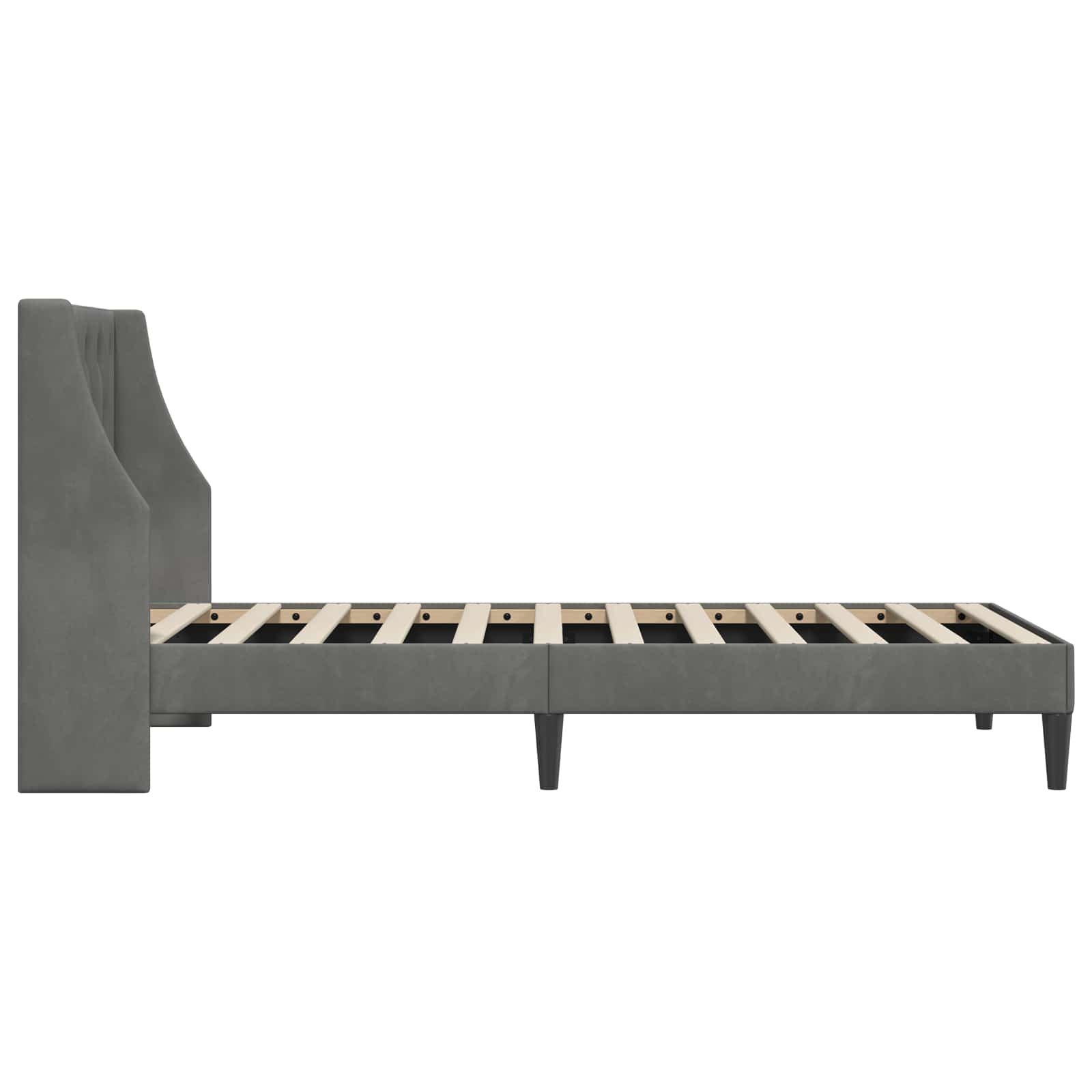 Bedframe met hoofdeinde Donkergrijs 90 x 190 cm Fluweel