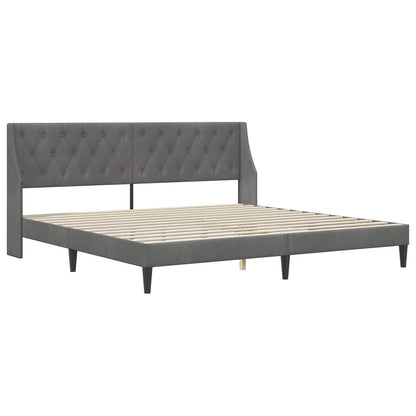Bedframe met hoofdeinde Donkergrijs 180 x 200 cm Fluweel