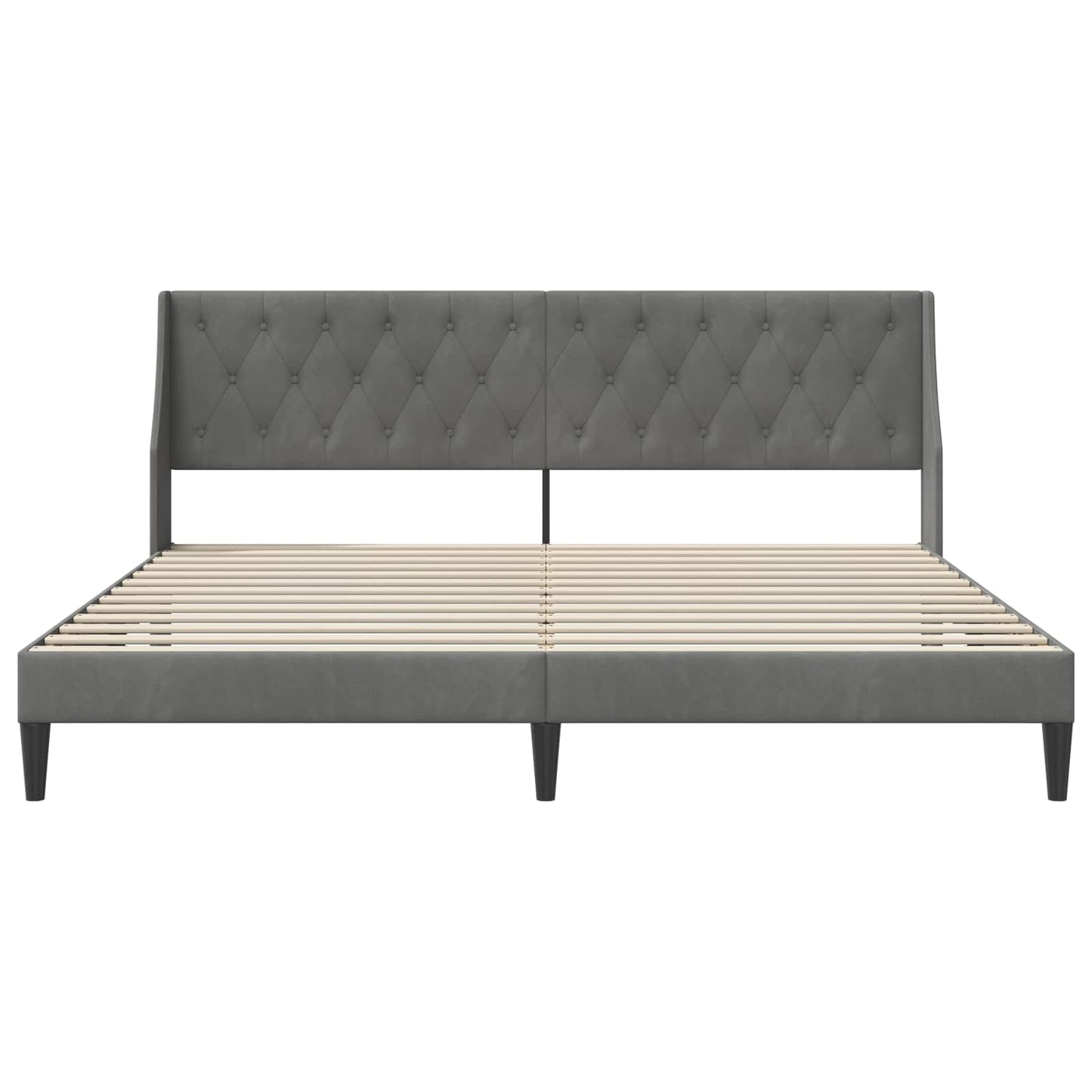 Bedframe met hoofdeinde Donkergrijs 180 x 200 cm Fluweel