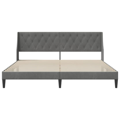 Bedframe met hoofdeinde Donkergrijs 180 x 200 cm Fluweel