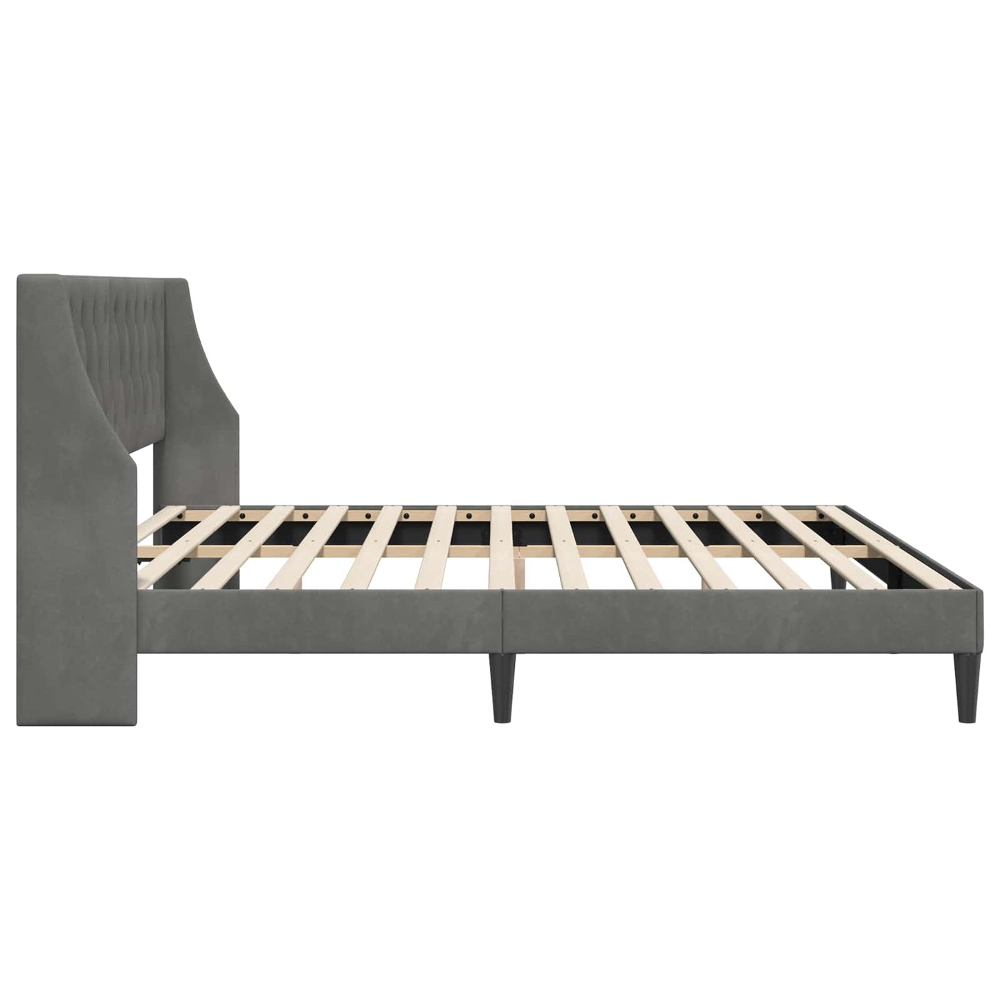 Bedframe met hoofdeinde Donkergrijs 180 x 200 cm Fluweel