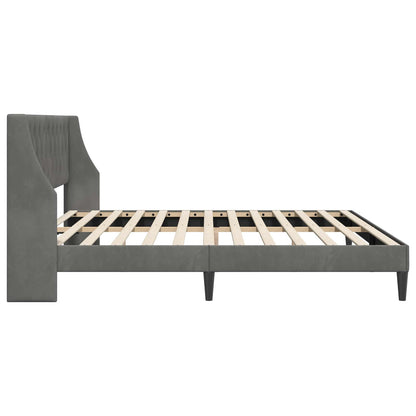Bedframe met hoofdeinde Donkergrijs 180 x 200 cm Fluweel