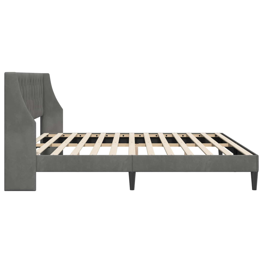 Bedframe met hoofdeinde Donkergrijs 180 x 200 cm Fluweel