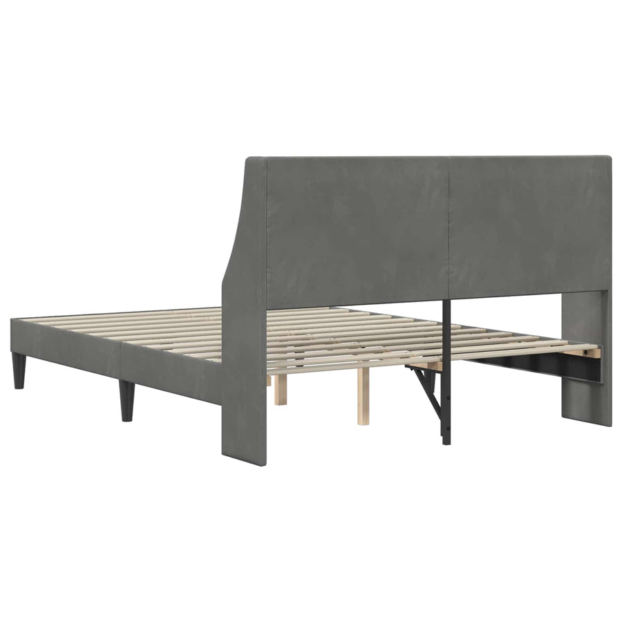 Bedframe met hoofdeinde Donkergrijs Fluweel