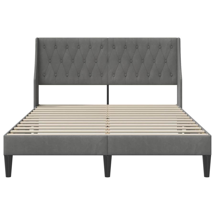 Bedframe met hoofdeinde Donkergrijs Fluweel
