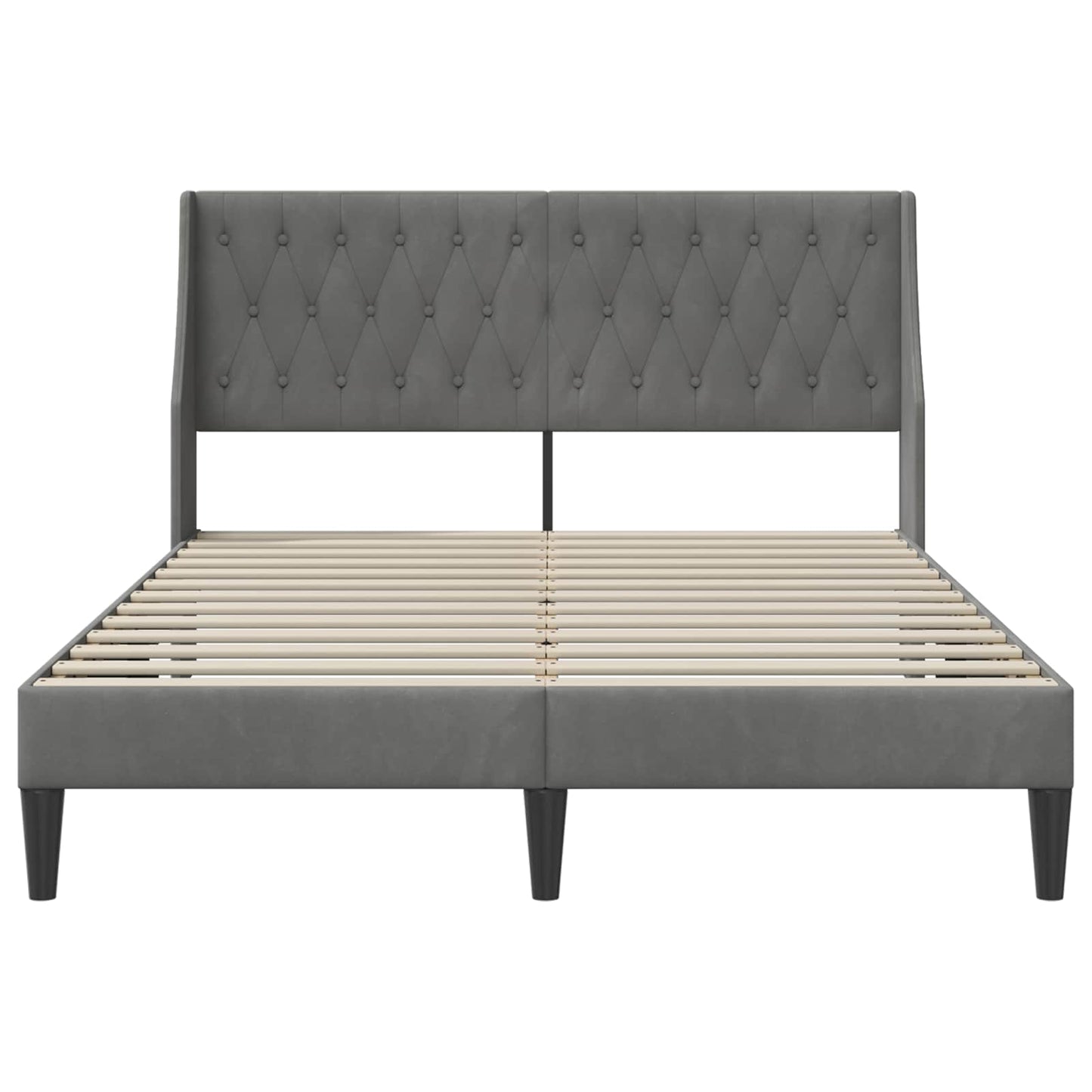 Bedframe met hoofdeinde Donkergrijs Fluweel