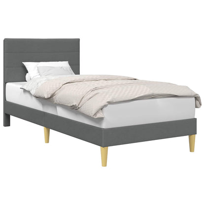 Bedframe met hoofdeinde Donkergrijs 90 x 190 cm Stof