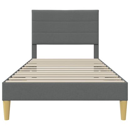 Bedframe met hoofdeinde Donkergrijs 90 x 190 cm Stof