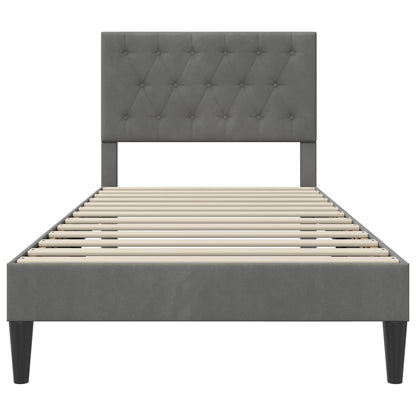 Bedframe met hoofdeinde Donkergrijs 90 x 190 cm Fluweel