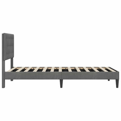 Bedframe met hoofdeinde Donkergrijs 90 x 190 cm Fluweel