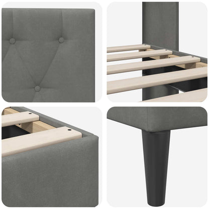 Bedframe met hoofdeinde Donkergrijs 180 x 200 cm Fluweel