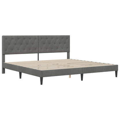 Bedframe met hoofdeinde Donkergrijs 180 x 200 cm Fluweel