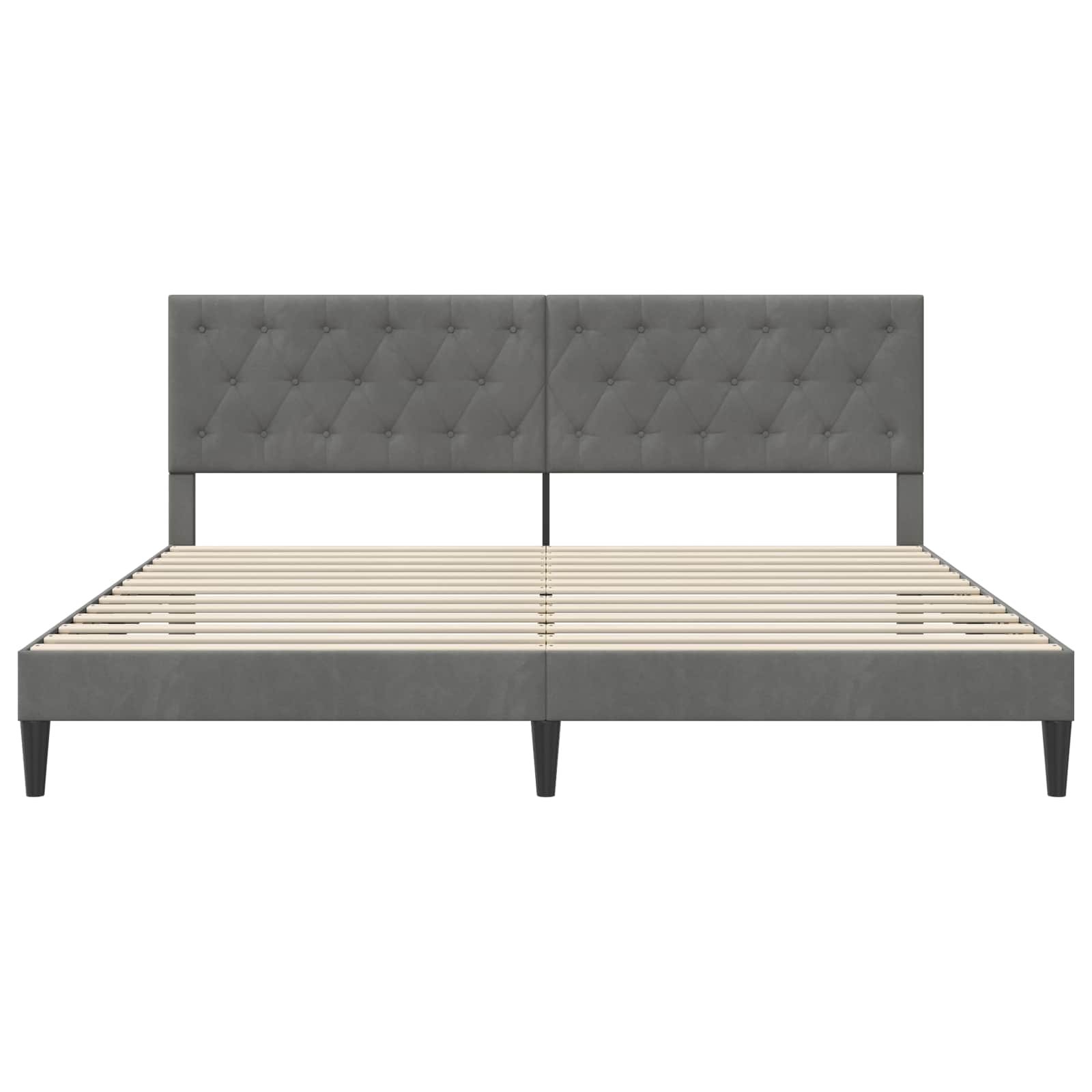 Bedframe met hoofdeinde Donkergrijs 180 x 200 cm Fluweel
