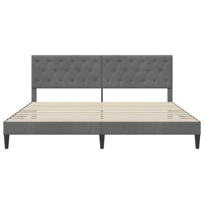 Bedframe met hoofdeinde Donkergrijs 180 x 200 cm Fluweel