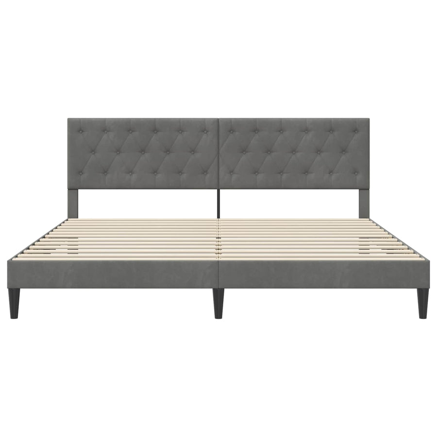 Bedframe met hoofdeinde Donkergrijs 180 x 200 cm Fluweel