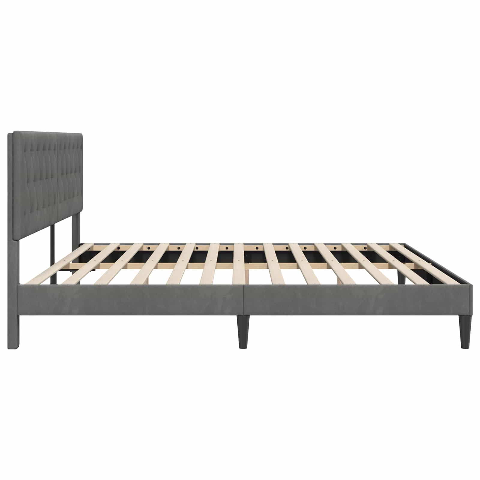 Bedframe met hoofdeinde Donkergrijs 180 x 200 cm Fluweel