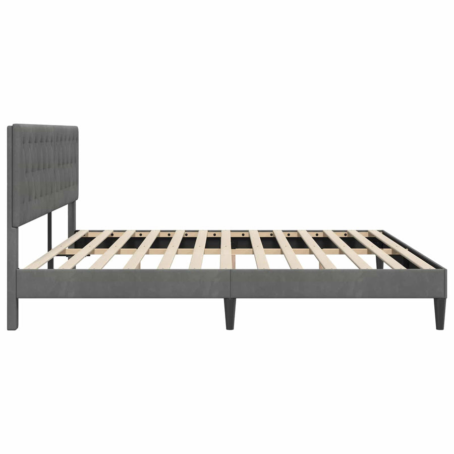 Bedframe met hoofdeinde Donkergrijs 180 x 200 cm Fluweel