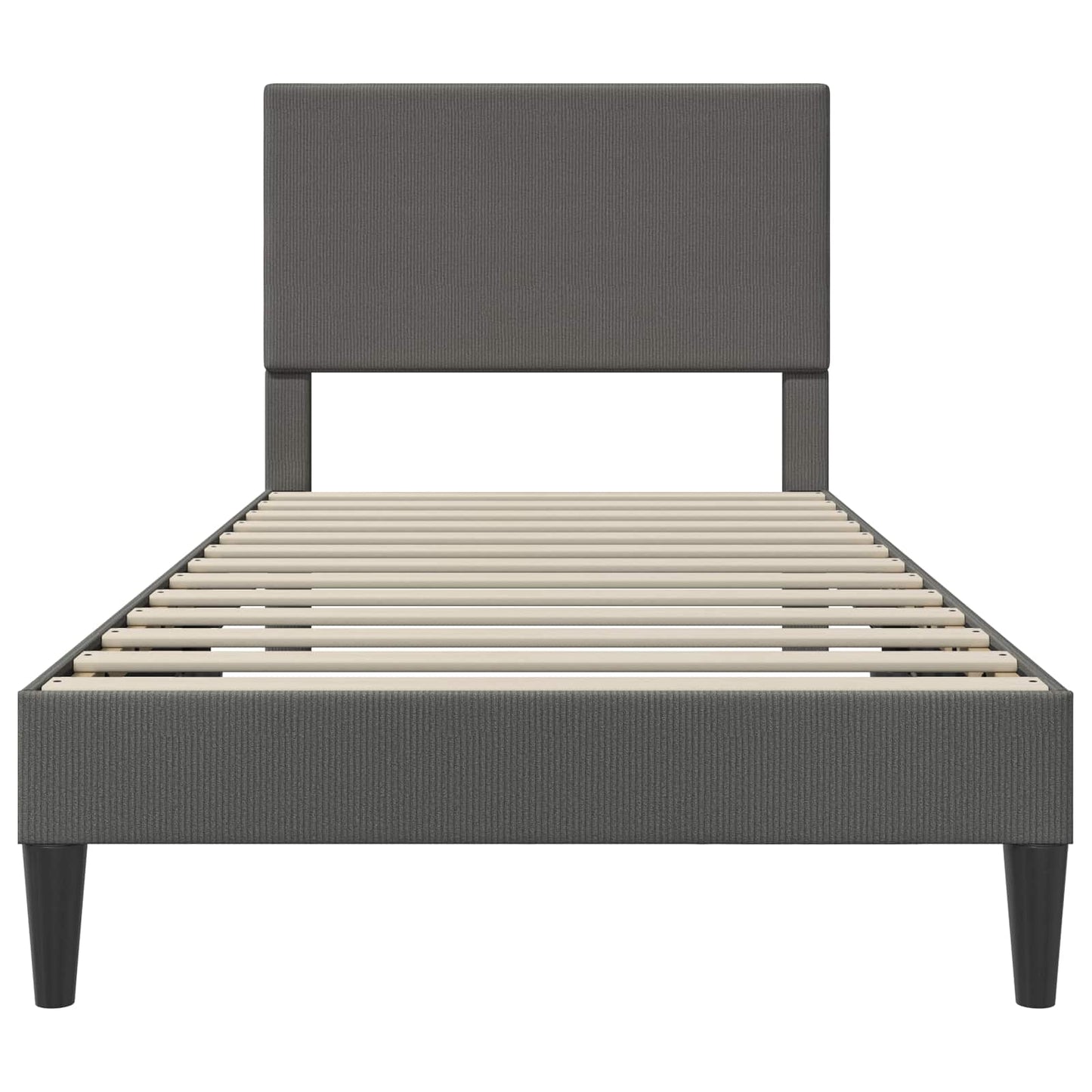 Bedframe met hoofdeinde Donkergrijs 90 x 190 cm Katoen Stof