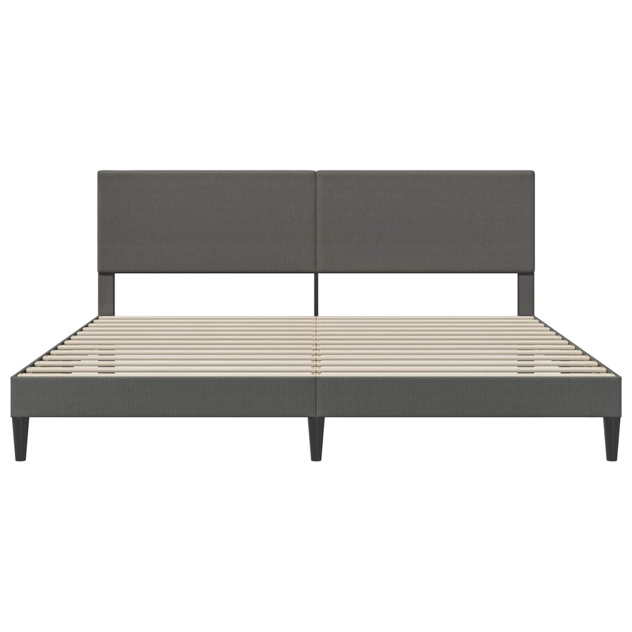 Bedframe met hoofdeinde Donkergrijs 180 x 200 cm Katoen Stof