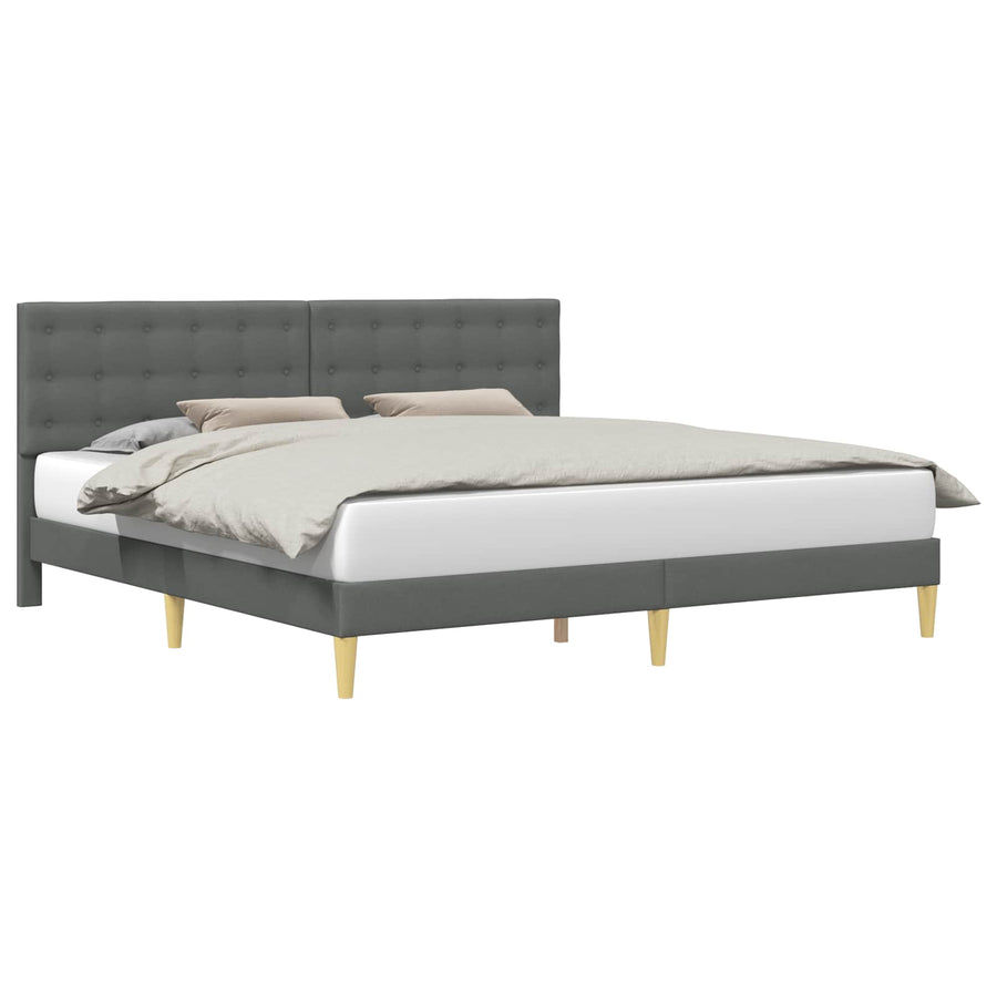 Bedframe met hoofdeinde Donkergrijs 180 x 200 cm Stof