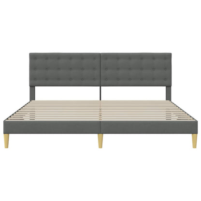 Bedframe met hoofdeinde Donkergrijs 180 x 200 cm Stof